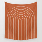 Minimal Arch XX Red Modern Geometric Lines Wall Tapestry Gallery Image 4