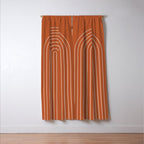 Minimal Arch XX Red Modern Geometric Lines Window Curtain Gallery Image 3