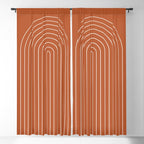 Minimal Arch XX Red Modern Geometric Lines Window Curtain Gallery Image 5