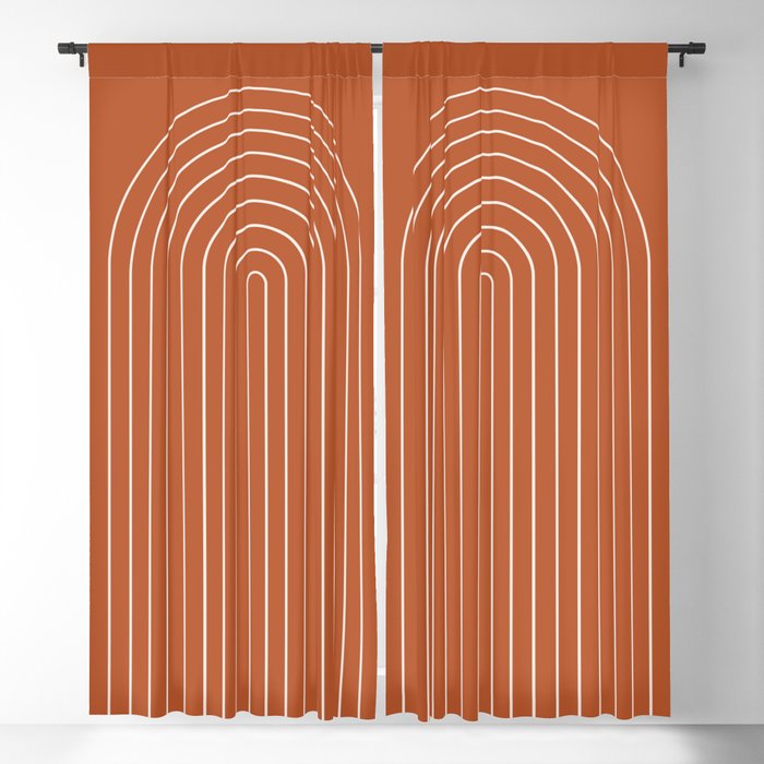 Minimal Arch XX Red Modern Geometric Lines Window Curtain Gallery Image 5
