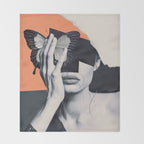 collage art / butterfly Throw Blanket Gallery Image 2
