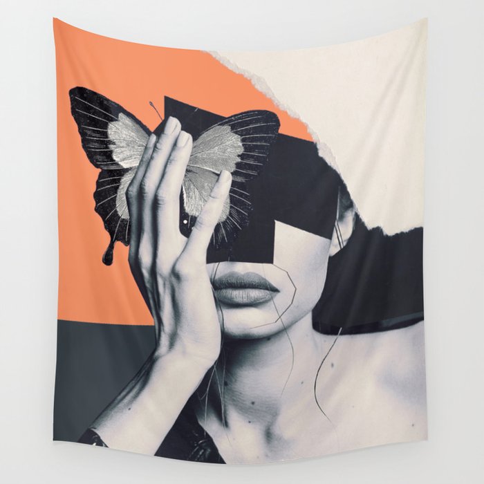 collage art / butterfly Wall Tapestry Gallery Image 4