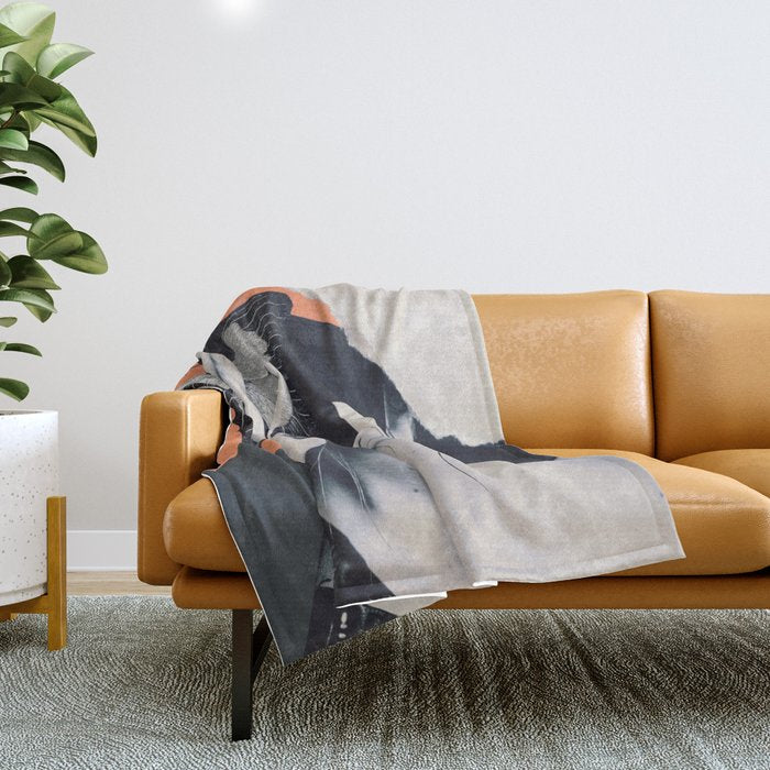 collage art / butterfly Throw Blanket Gallery Image 1