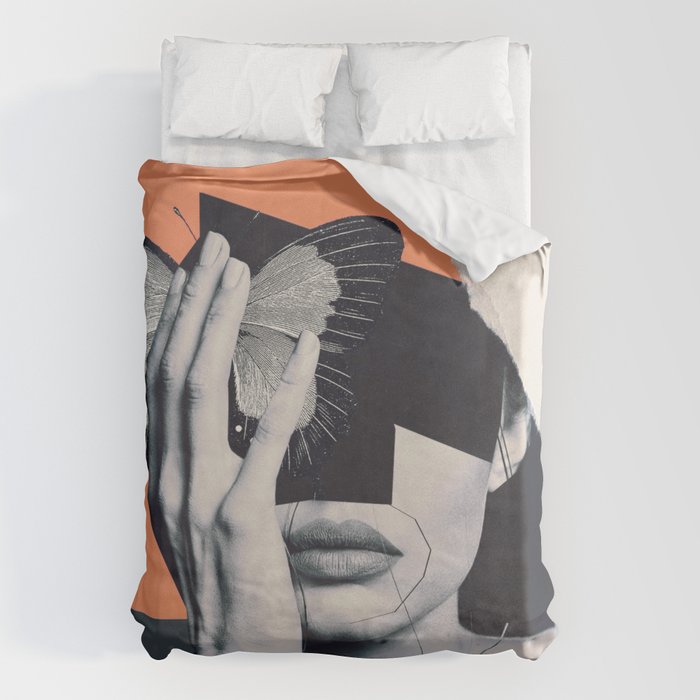 collage art / butterfly Duvet Cover Gallery Image 1