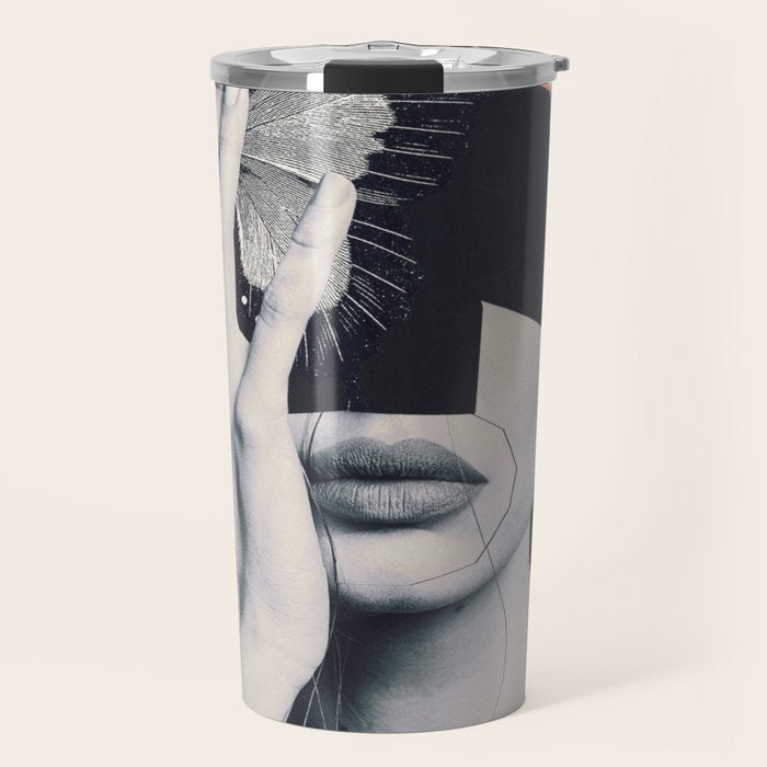 collage art / butterfly Travel Mug Gallery Image 1