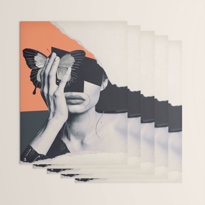 collage art / butterfly Wrapping Paper Gallery Image 3