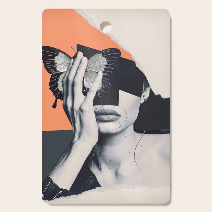 collage art / butterfly Cutting Board Gallery Image 1