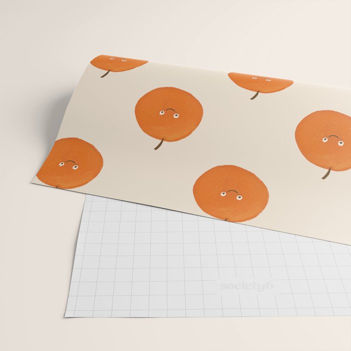 Kawaii Orange Wrapping Paper Gallery Image 2