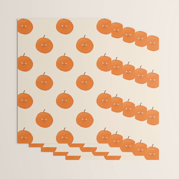 Kawaii Orange Wrapping Paper Gallery Image 3