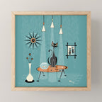 Mid Century Mishchief/ Cat Red Handed I Mini Art Print Gallery Image 1