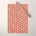 Boho Snow . Rust Red Wrapping Paper Gallery Image 1