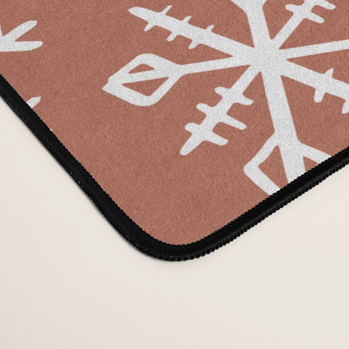 Boho Snow . Rust Red Desk Mat Gallery Image 4