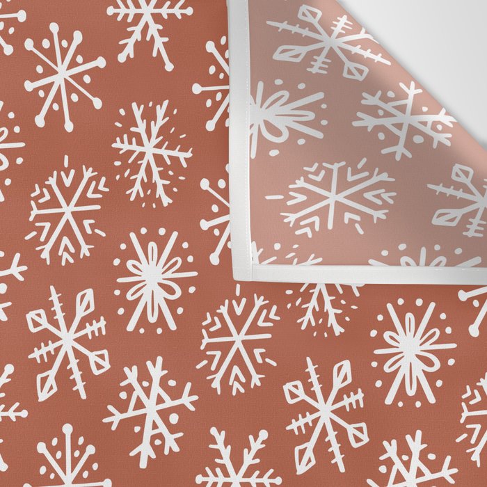 Boho Snow . Rust Red Wall Tapestry Gallery Image 3