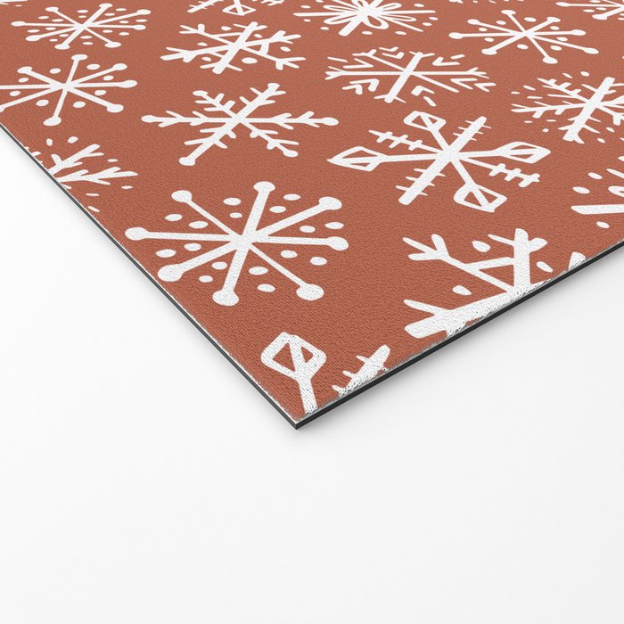 Boho Snow . Rust Red Welcome Mat Gallery Image 2