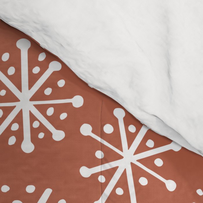 Boho Snow . Rust Red Comforter Gallery Image 4