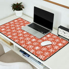 Boho Snow . Rust Red Desk Mat Gallery Image 2