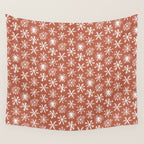 Boho Snow . Rust Red Wall Tapestry Gallery Image 4