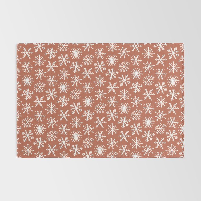 Boho Snow . Rust Red Rug Gallery Image 2