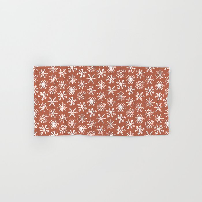 Boho Snow . Rust Red Bath Towel Gallery Image 1