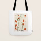 Flower Market, Retro botanical art, Modern floral illustration Tote Bag Gallery Image 1