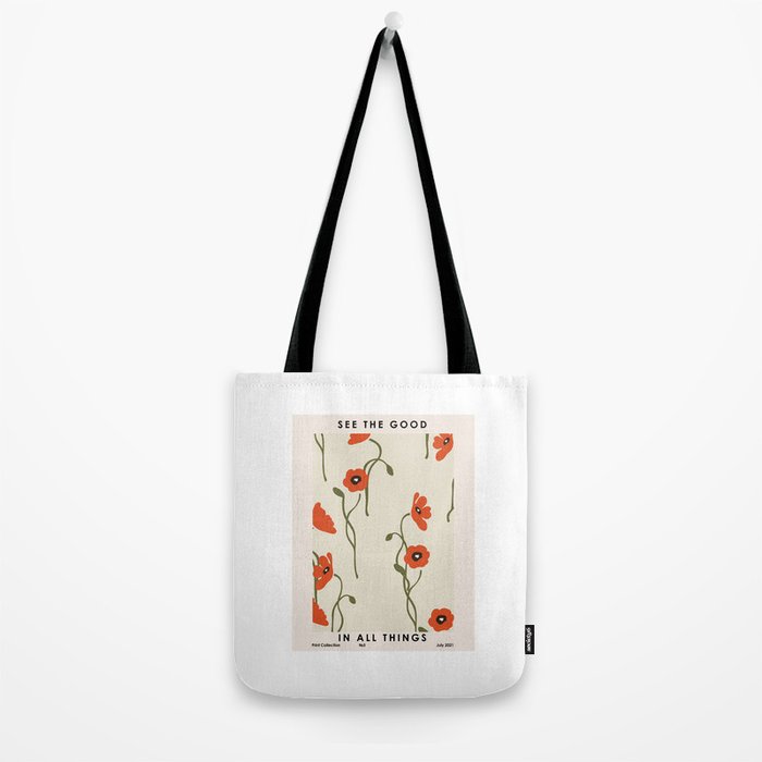 Flower Market, Retro botanical art, Modern floral illustration Tote Bag Gallery Image 2