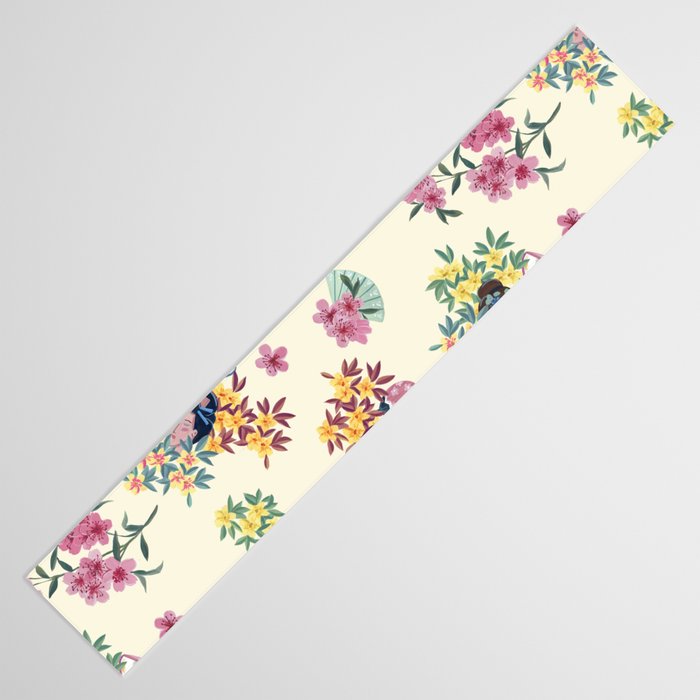Pastel pink oriental pattern Table Runner Gallery Image 3