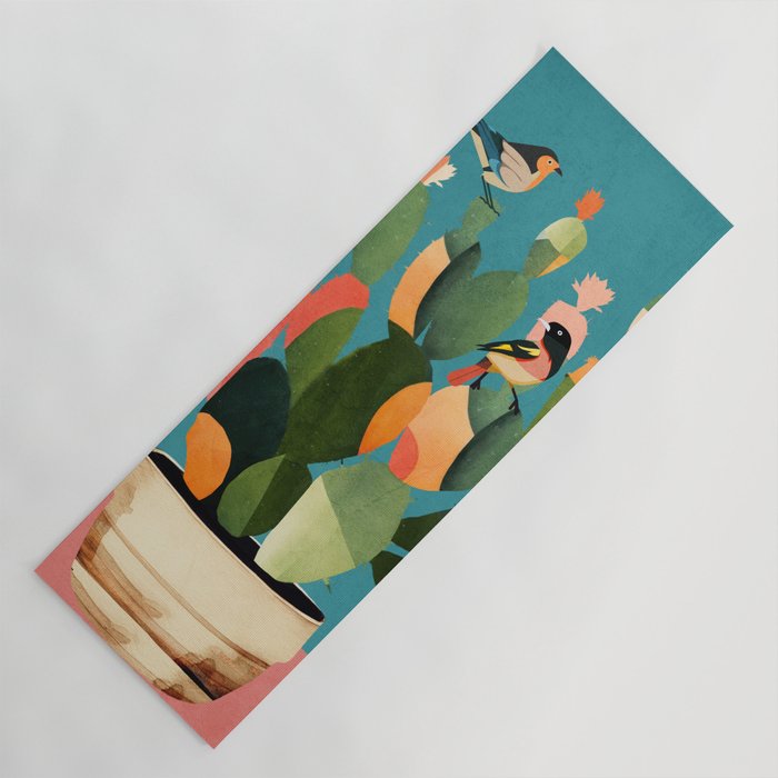 Cactus and  Birds 2 Yoga Mat Gallery Image 1