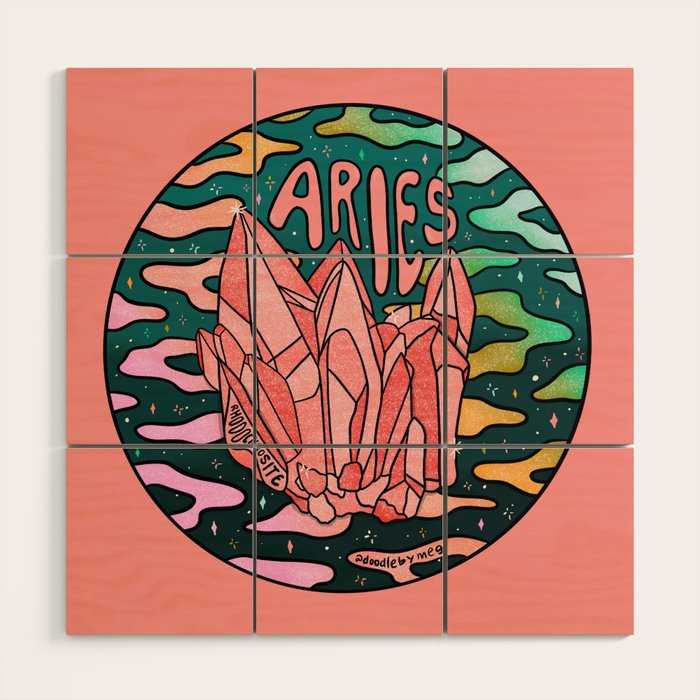 Aries Crystal Wood Wall Art Gallery Image 1