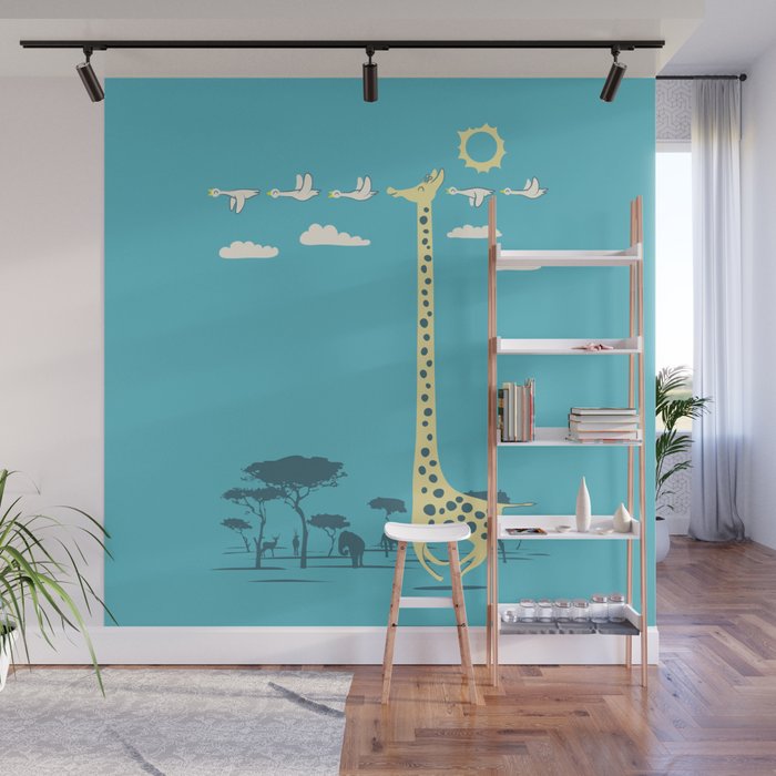 I'm like a bird (blue) Wall Mural Gallery Image 1