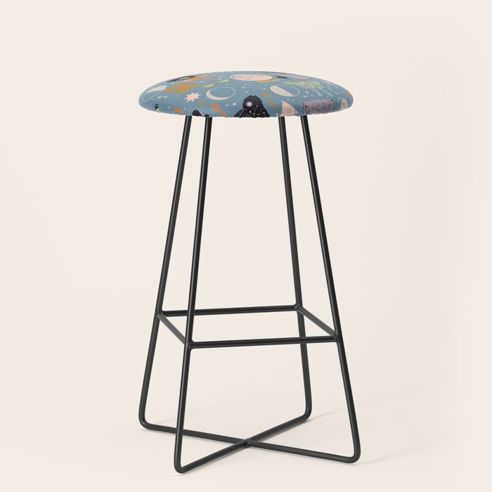 Lunar Pattern: Blue Moon Stool Gallery Image 1