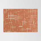 Mid-Century Modern Kinetikos Pattern in Mid Mod Burnt Orange and Beige Rug Gallery Image 2