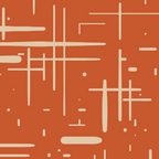Mid-Century Modern Kinetikos Pattern in Mid Mod Burnt Orange and Beige Coffee Mug Gallery Image 2