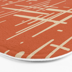 Mid-Century Modern Kinetikos Pattern in Mid Mod Burnt Orange and Beige Bath Mat Gallery Image 3