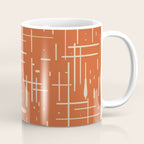 Mid-Century Modern Kinetikos Pattern in Mid Mod Burnt Orange and Beige Coffee Mug Gallery Image 1