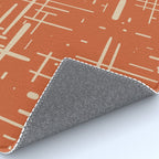 Mid-Century Modern Kinetikos Pattern in Mid Mod Burnt Orange and Beige Rug Gallery Image 4