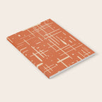 Mid-Century Modern Kinetikos Pattern in Mid Mod Burnt Orange and Beige Notebook Gallery Image 2