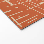 Mid-Century Modern Kinetikos Pattern in Mid Mod Burnt Orange and Beige Welcome Mat Gallery Image 2