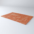 Mid-Century Modern Kinetikos Pattern in Mid Mod Burnt Orange and Beige Rug Gallery Image 3