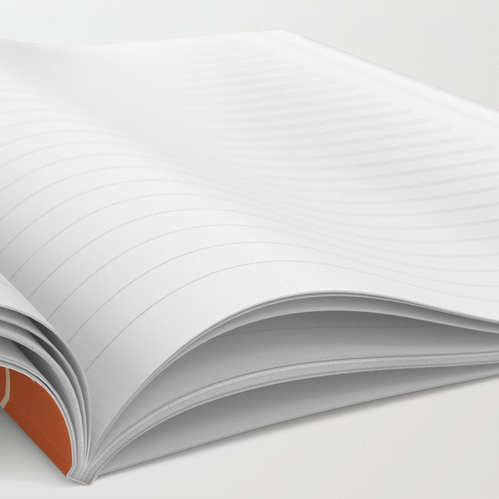 Mid-Century Modern Kinetikos Pattern in Mid Mod Burnt Orange and Beige Notebook Gallery Image 2