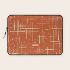 Mid-Century Modern Kinetikos Pattern in Mid Mod Burnt Orange and Beige Laptop Sleeve Gallery Image 1