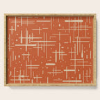 Mid-Century Modern Kinetikos Pattern in Mid Mod Burnt Orange and Beige Serving Tray Gallery Image 1