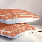 Mid-Century Modern Kinetikos Pattern in Mid Mod Burnt Orange and Beige Pillow Sham Gallery Image 3