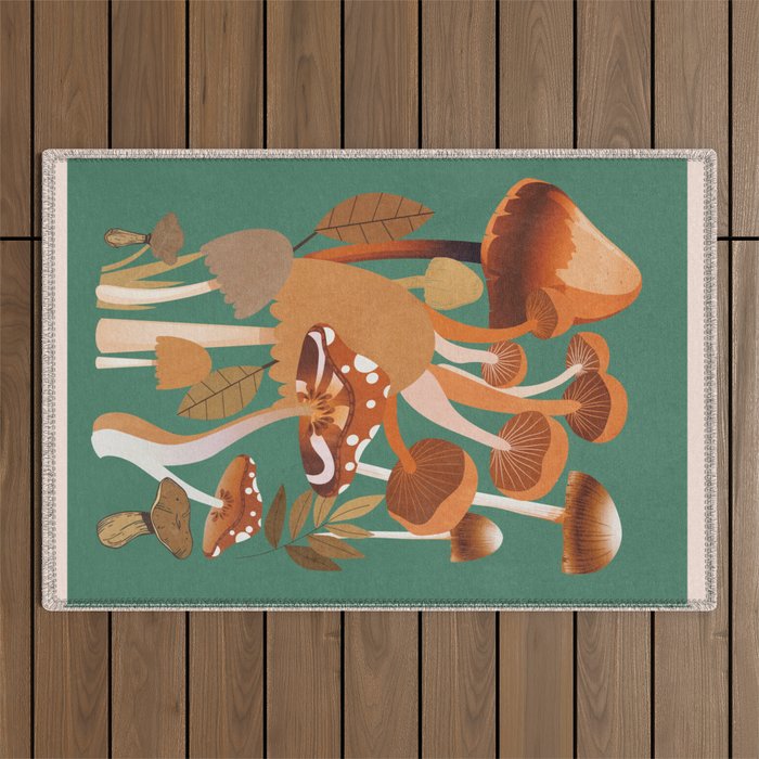 Mushrooms 4 Outdoor Rug Gallery Image 1