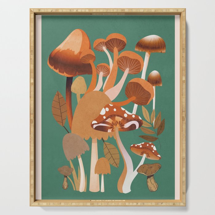 Mushrooms 4 Serving Tray Gallery Image 1