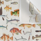 Illustrated Colorful Southern Pacific Exotic Game Fish Identification Chart Wall Tapestry Gallery Image 3