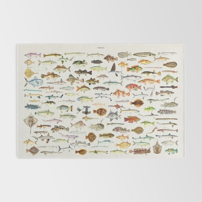 Illustrated Colorful Southern Pacific Exotic Game Fish Identification Chart Rug Gallery Image 2