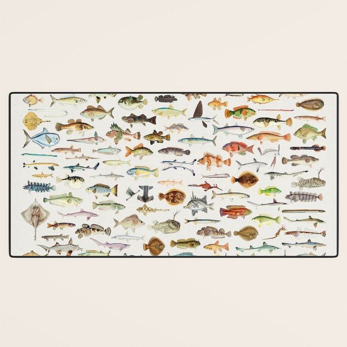 Illustrated Colorful Southern Pacific Exotic Game Fish Identification Chart Desk Mat Gallery Image 3