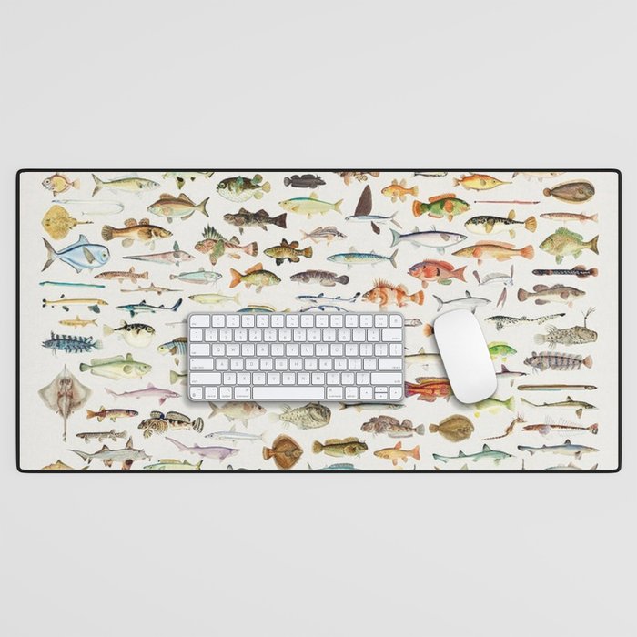Illustrated Colorful Southern Pacific Exotic Game Fish Identification Chart Desk Mat Gallery Image 1