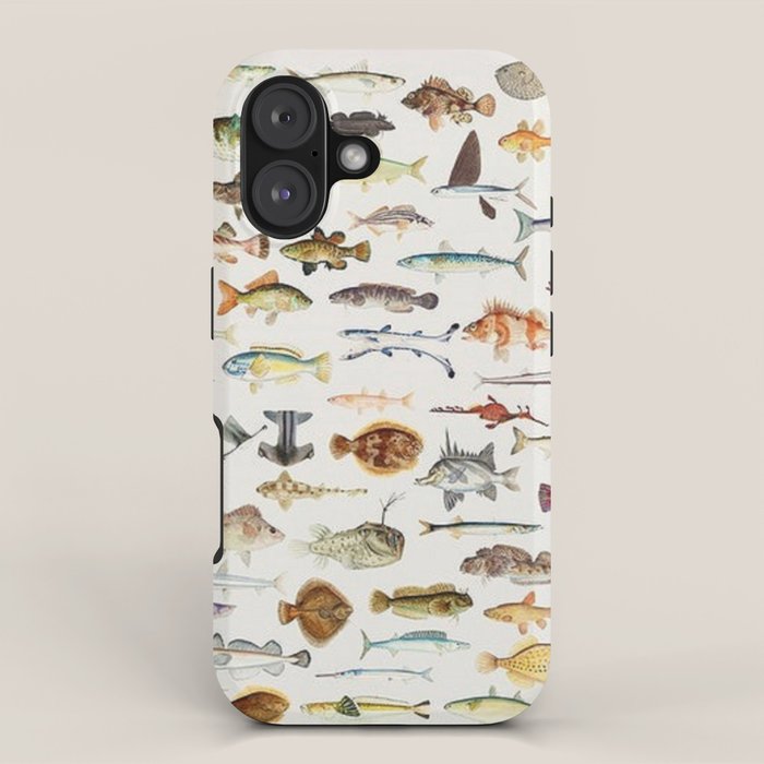 Illustrated Colorful Southern Pacific Exotic Game Fish Identification Chart iPhone Case Gallery Image 1