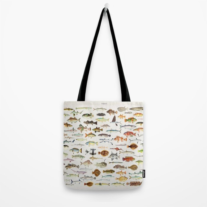 Illustrated Colorful Southern Pacific Exotic Game Fish Identification Chart Tote Bag Gallery Image 2